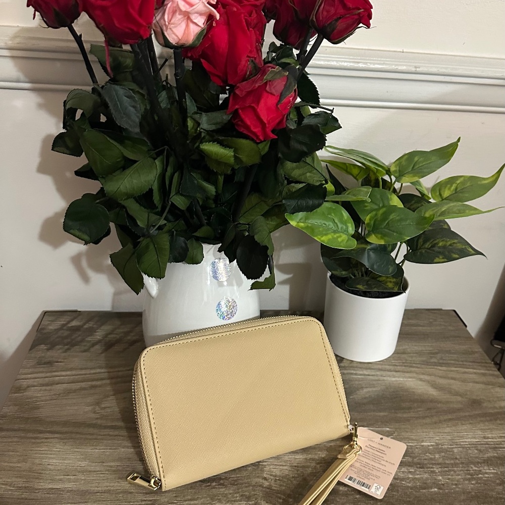 Lost and Wander Tan Passport Wallet Wristlet. NWT.